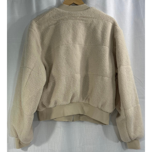 COS Oatmeal Cream Cropped Teddy Bomber Jacket Size Medium NWT - Picture 6 of 6